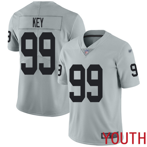 Oakland Raiders Limited Silver Youth Arden Key Jersey NFL Football #99 Inverted Legend Jersey